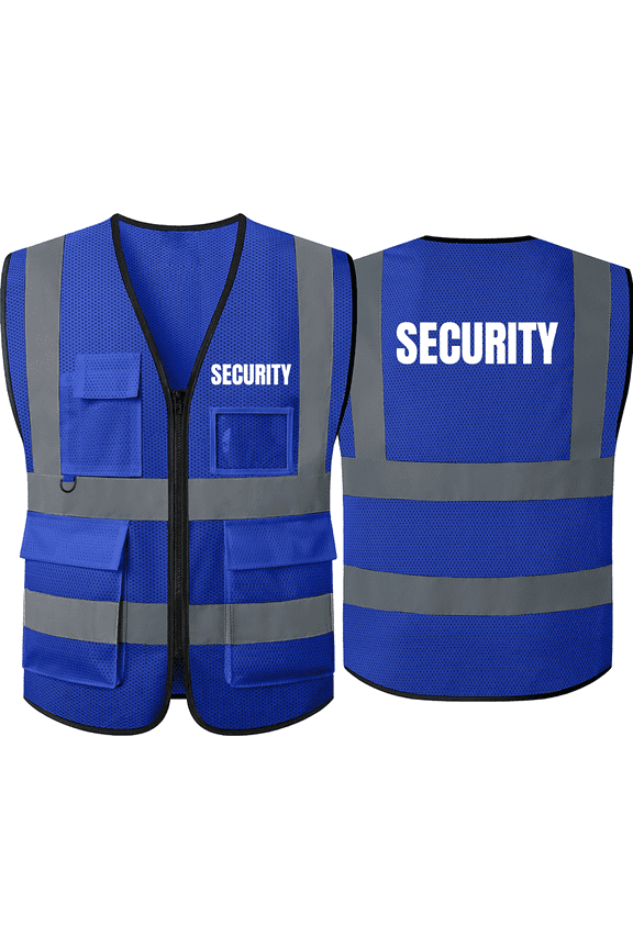 SECURITY Vest for Security Guards High Visibility Reflective Security Vest with Pockets Hi Vis Work Vest Meets ANSI/ISEA