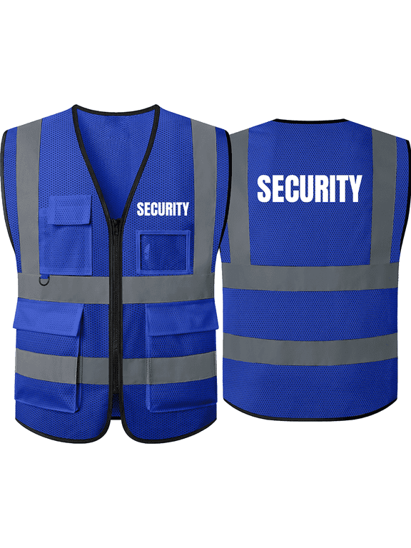 SECURITY Vest for Security Guards High Visibility Reflective Security Vest with Pockets Hi Vis Work Vest Meets ANSI/ISEA