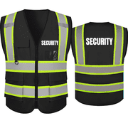 SECURITY Vest for Security Guards High Visibility Reflective Work Vest with Pockets Hi Vis Safety Vest Meets ANSI/ISEA