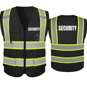 SECURITY Vest for Security Guards High Visibility Reflective Work Vest with Pockets Hi Vis Safety Vest Meets ANSI/ISEA
