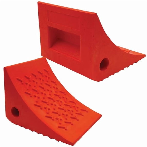 SECURITYMAN Wheel Chocks 2-Pack for RV, Trailer, Truck, Orange