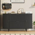 thumbnail image 1 of SEDETA 39.4" Filing Cabinet for Home Office, 2 Drawer File Cabinet, fit Legal/Letter/A4 Size, Modern Fluted Filing Cabinets with 2 Sliding Door Storage, Printer Stand, Black, 1 of 8