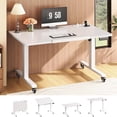 thumbnail image 1 of SEDETA 47 Inch Electric Standing Desk with Wheels, 180° Tiltable Foldable Computer Desk, Height Adjustable Desk for Writing, Drawing, Gaming, Sit Stand Up Desk, Perfect for Bed/Sofa/Office, White, 1 of 9