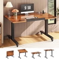 thumbnail image 1 of SEDETA 47 Inch Electric Standing Desk with Wheels, 180° Tiltable Foldable Computer Desk, Height Adjustable Desk for Writing, Drawing, Gaming, Sit Stand Up Desk, Perfect for Bed/Sofa/Office, Brown, 1 of 10