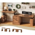 SEDETA 98.4 Inch 2 Person Standing Desk with Drawers Cabinet, Farmhouse ...