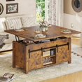 thumbnail image 1 of SEDETA Lift Top Coffee Table,4 in 1 Convertible Coffee Tables with Storage and Hidden Compartment for Living Room, Farmhouse Coffee Table Converts to Dining Table, Dining Reception Room, Rustic Brown, 1 of 8