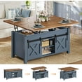 thumbnail image 1 of SEDETA Lift Top Coffee Table, 4 in 1 Multi-Function Convertible Coffee Tables with Storage and Hidden Compartment, Farmhouse Coffee Table Converts to Dining Table for Living Room, Blue, 1 of 8
