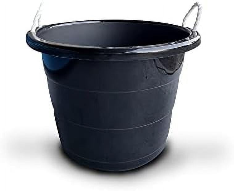 SEDLAV 17 Gallon Tub With Rope Handles Plastic Bucket Black