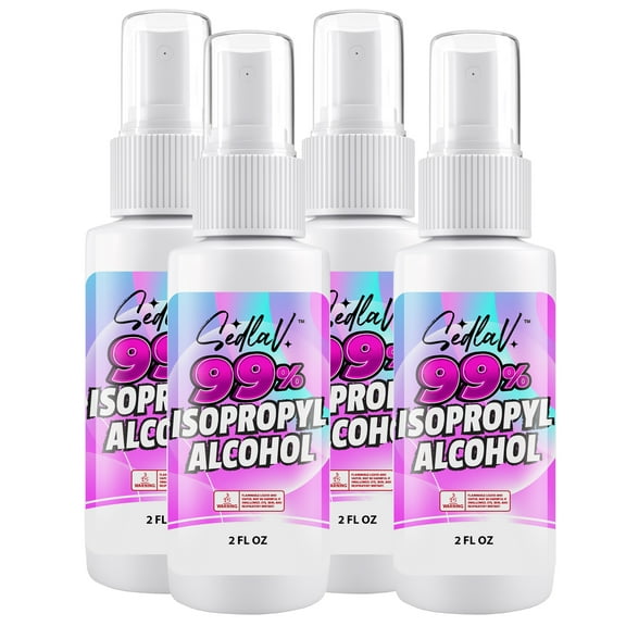 SEDLAV 99% Isopropyl Alcohol Spray Bottle, 99% Isopropyl Alcohol Sprayer, Isopropyl Alcohol Spray Bottles Small, Isopropyl Alcohol 99 Percent Small Bottle, Isopropyl Alcohol Travel Size 2 Oz (4)