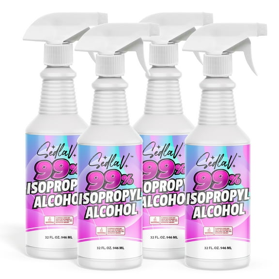 SEDLAV Isopropyl Alcohol 99% Spray 32 Fl Oz Spray Bottle Rubbing Alcohol Sprayer 99 Percent Isopropyl Alcohol Spray Technical Use 4 Bottles