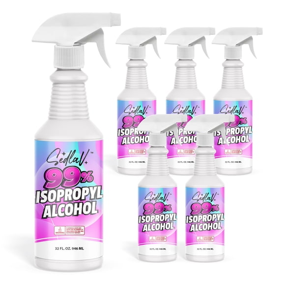 SEDLAV Isopropyl Alcohol 99% Spray 32 Fl Oz Spray Bottle Rubbing Alcohol Sprayer 99 Percent Isopropyl Alcohol Spray Technical Use 6 Bottles