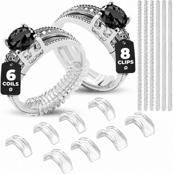 Ring Sizers Rings SEDLAV Ring Size Adjuster Set 14 Pack Clear Ring Guards for Loose Rings ...
