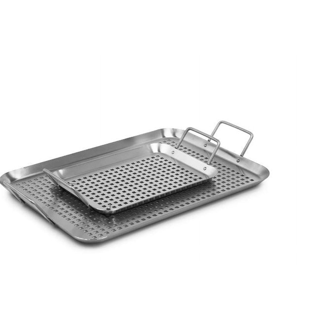 SEDONA Stainless Steel BBQ Grill Toppers, Set of 2