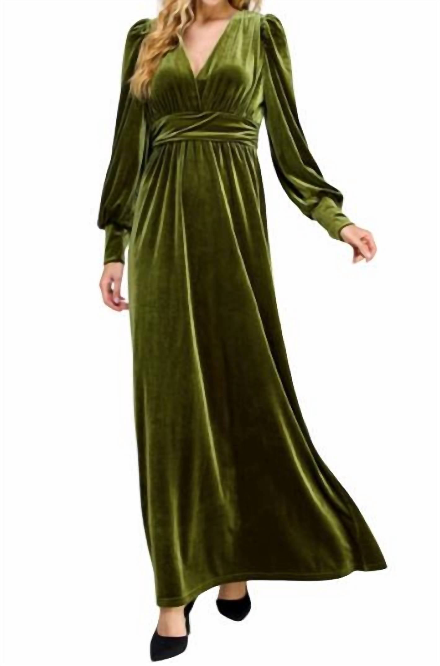 Velvet Long Sleeve Maxi Dress