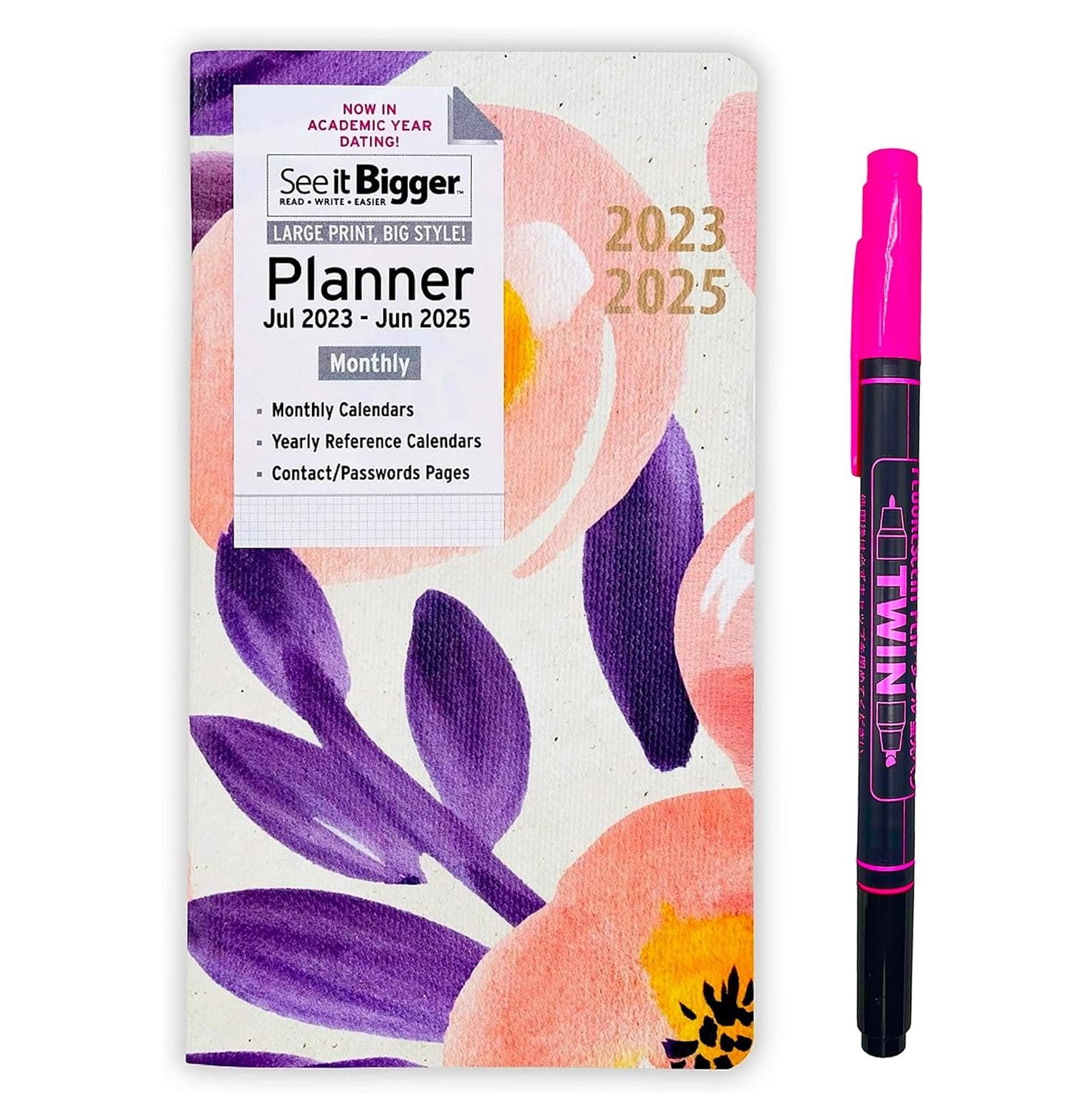 SEE IT BIGGER 2Year Monthly Pocket Planner July 2023 June 2025 6.75
