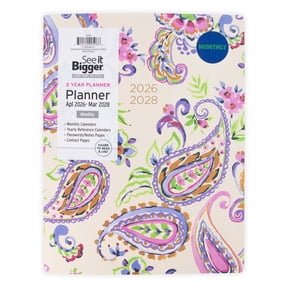 See It Bigger Monthly Planner, Large (8.5" x 11"), Paisley, 2-Year: Apr 2026 Mar 2028
