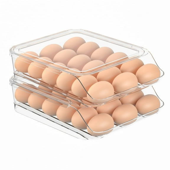 SEE SPRING Egg Storage Container For Refrigerator Kitchen 36-Egg Holder Fresh Storage Box for Fridge,2 layer