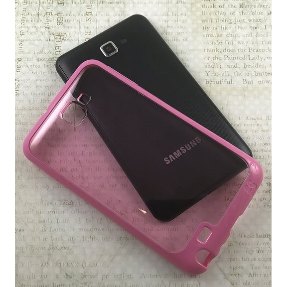 SEE THRU PINK AQUAFLEX TPU SKIN CASE COVER FOR SAMSUNG GALAXY NOTE 1 PHONE ( i9220 i717 N7000 T879) 1st GENERATION