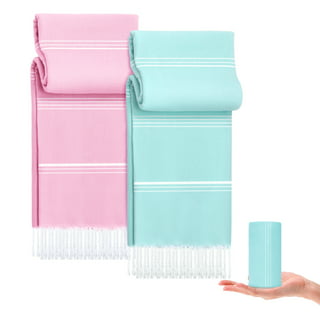 100% Turkish Cotton Beach Towel Set | Oversized Pool Towels 38 x 71 (Set of 6) PADISHAHHOME Color: Pink/Green/Purple/Orange/Yellow/Blue