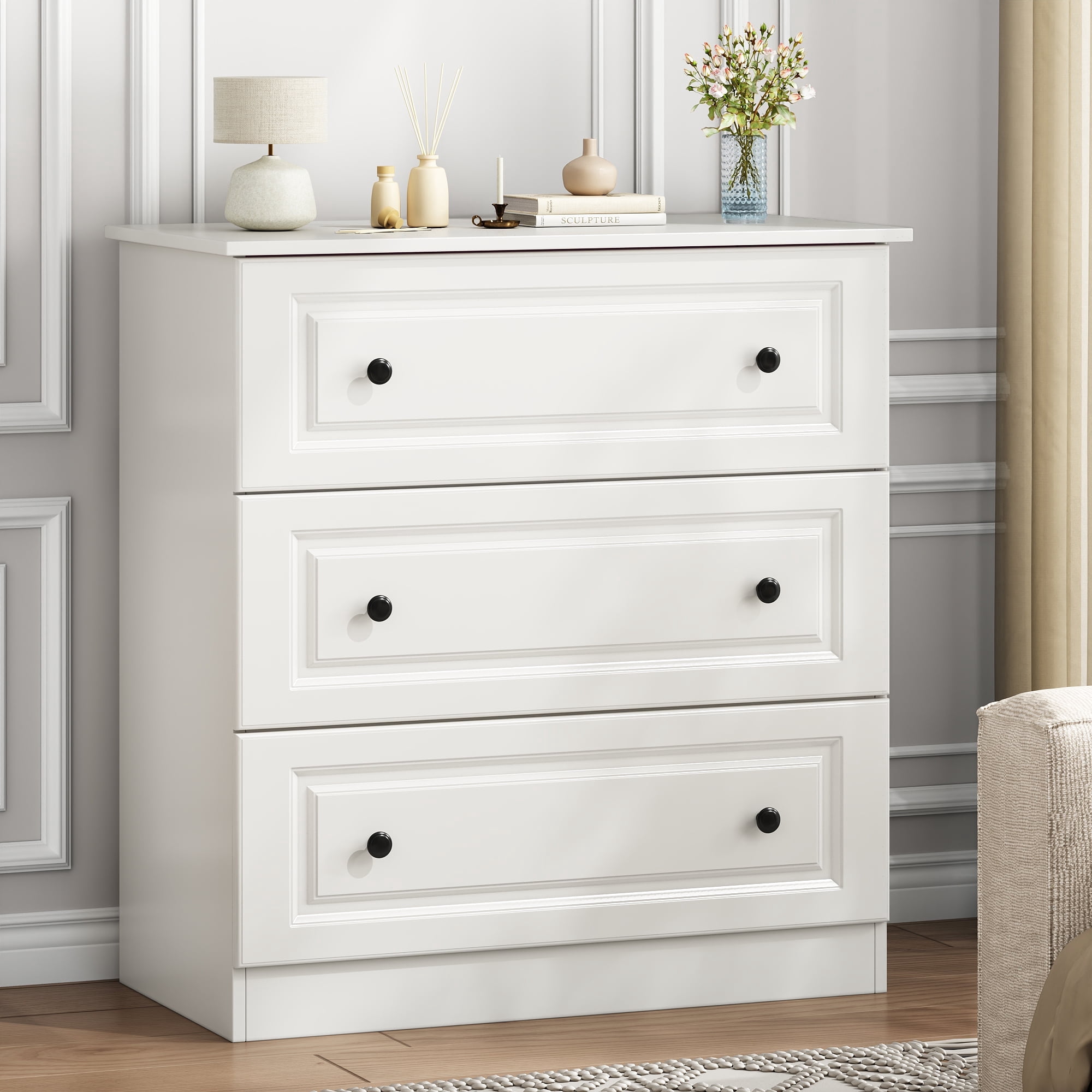 white christmas dresses Nathan James Set of 2 Kova Rattan Dresser White main image 0