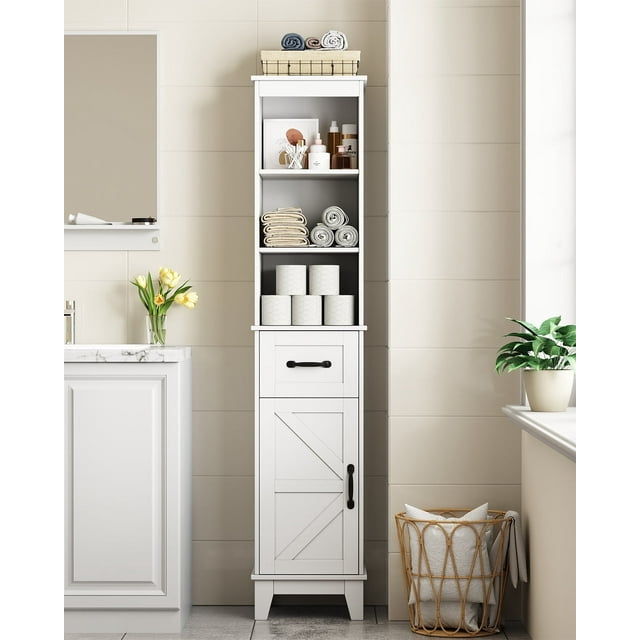 SEEDAY Tall Bathroom Storage Cabinet, Narrow Storage Cabinet ...