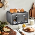 thumbnail image 1 of SEEDEEM 4 Slice Stainless Toaster with LCD Display, 7 Shade Settings, Wide Slots, Bagel/Defrost/Reheat Functions, Removable Crumb Tray, 1800W, 1 of 7