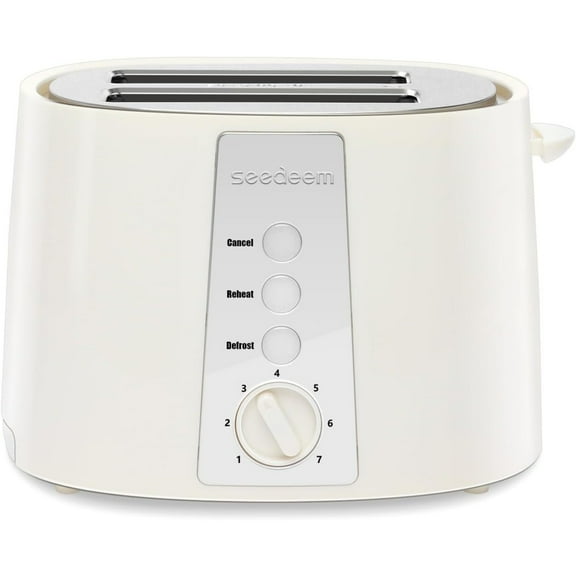 SEEDEEM Toaster 2 Slice, Extra Wide Slot Toaster, 7 Shade Settings, Bread Toaster with Cancel, Defrost, Reheat Function, Extra Wide Slots for Waffle or Bagel, Removable Crumb Tray, 750W, Retro Red