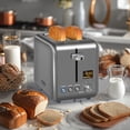 thumbnail image 1 of SEEDEEM Toaster 2 Slice, Stainless Steel Bread Toaster LCD Display, 7 Shade Setting, 1.4'' Wide Slots, Bagel/Defrost/Reheat Functions, Removable Crumb Tray, 900W, 1 of 6