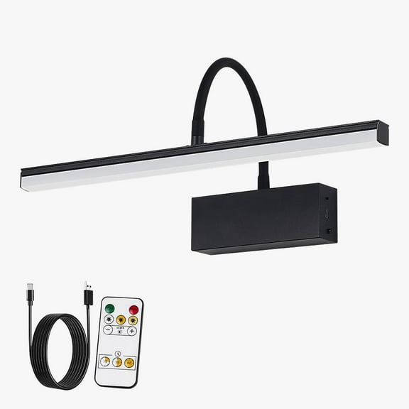 SEEDIQ Battery Operated Picture Lights for Wall, 16 inch Modern Rechargeable Wireless Painting Lighting with Remote