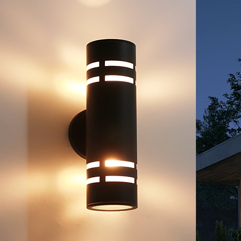 12'' Outdoor Wall Light Fixtures 2 Packs, Black Porch Lights Outdoor Lighting For House, Exterior Lighting Fixtures Wall Lanterns, Waterproof Modern Outside Sconce Lights For Garage Patio (No Sensor