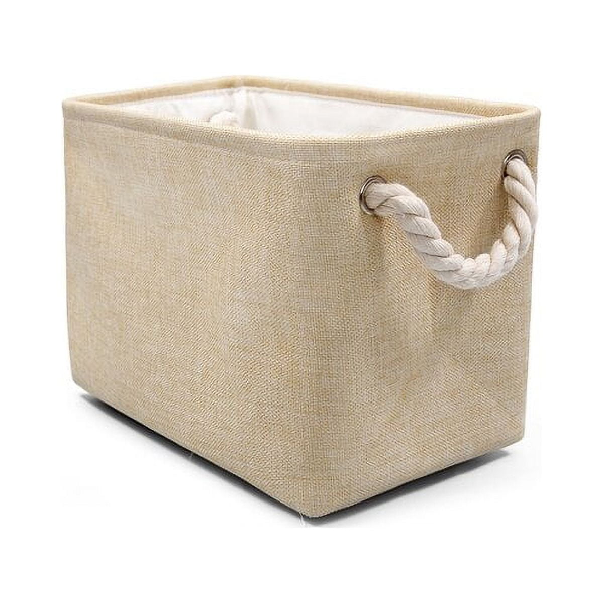 SEEKAVAN Large Storage Bins with Drawstring Collapsible Storage Baskets Yellow S