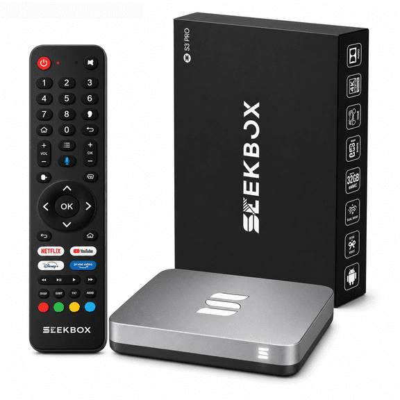 SEEKBOX 3 Pro, 4GB RAM 64GB ROM, Smart TV Entertainment Devices with HDMI Cable, Remote Control and User Manual