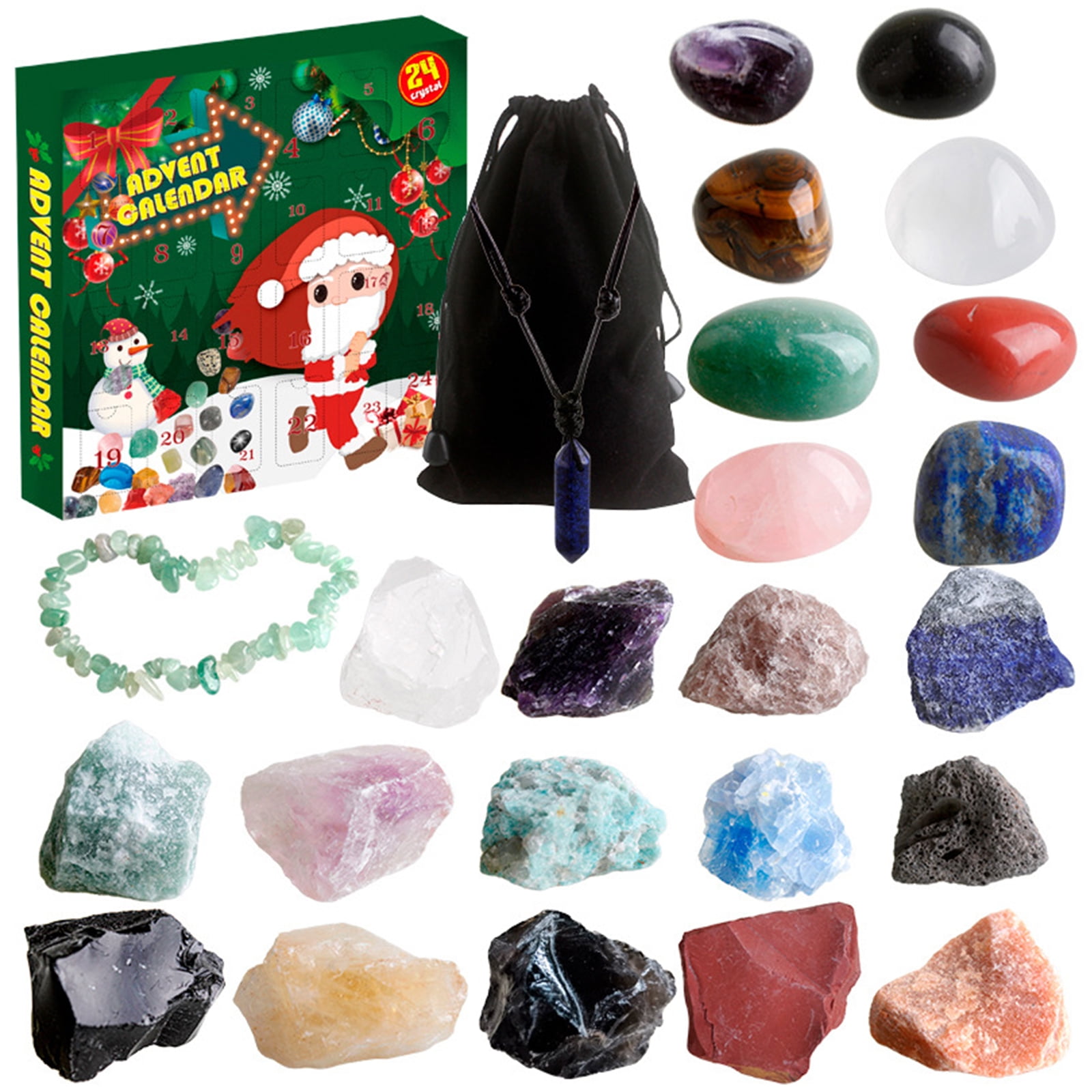 SEEKFUNNING Advent Calendar 2023 24 Days Rocks Collection Box for Kids SEEKFUNNING Advent Calendar 2023 24 Days Rocks Collection Box for Kids