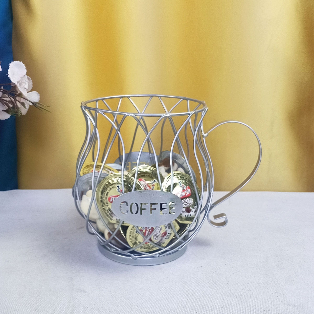 Fenteer Kaffee-Kapsel-Halter – Vintage-Eisen, Schwarz, Tassenform, Für Bis Zu 60 Kapseln