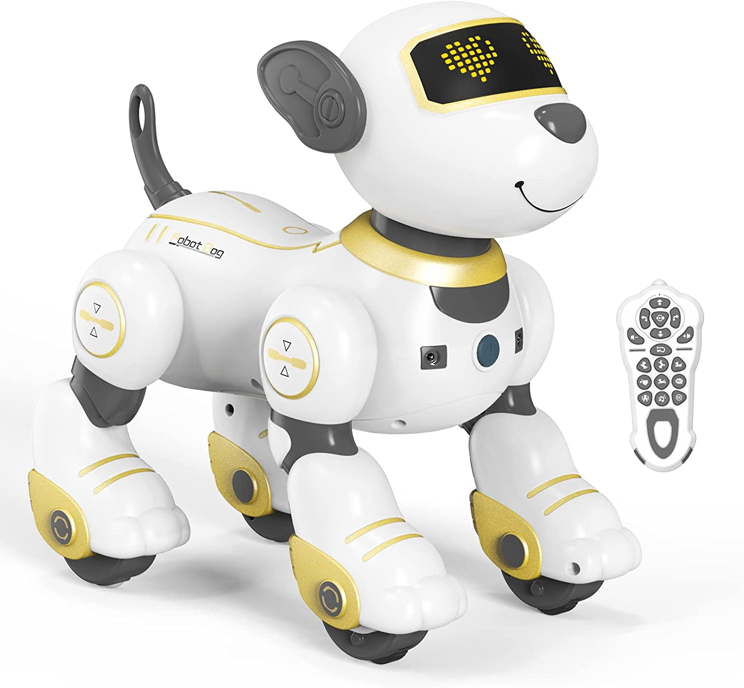 STEMTRON Remote Control Robot Dog Toy Programmable Interactive & Dancing (Gold)