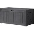 thumbnail image 1 of SEEKOL  120 Gallon Deck Box Resin Outdoor Storage Box Waterproof for Patio, Large Outdoor Storage Bench Lockable for Outside (Grey), 1 of 4