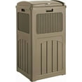 thumbnail image 1 of SEEKOL  33 Gallon Outdoor Trash Can, Hideaway Garbage Bins with Tiered Lid, Waterproof Resin Outside Waste Bins for Patio, Outside Pool, Backyard and Deck (1, Brown), 1 of 6