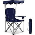 thumbnail image 1 of SEEKOL Camping Chair, Folding Outdoor Lawn Chair with Canopy, Carry Bag & Cup Holder, Portable Heavy Duty Camp Chair for Outside Travel, Picnic, Beach Soccer Chairs, 1 of 7