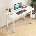 thumbnail image 1 of SEEKOL Desk Study Table No Assembly Required, Writing Computer Desk Space Saving Foldable Table Suitable for Bedroom, Study, Living Room47.2''*23.6''White, 1 of 8