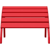 SEEKOL  Outdoor Patio HDPE Adirondack Ottoman Footrest, Red 19.3"D x 22"W x 14.8"H