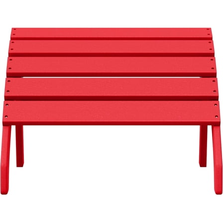 SEEKOL  Outdoor Patio HDPE Adirondack Ottoman Footrest, Red 19.3"D x 22"W x 14.8"H