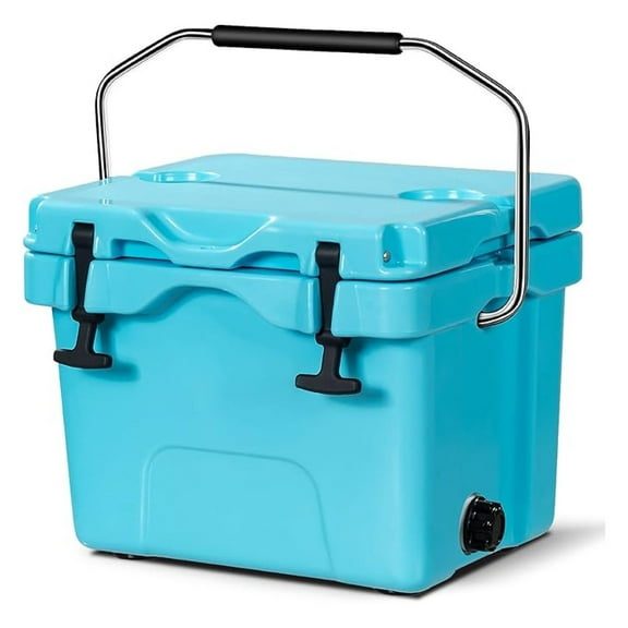 SEEKOL&nbsp; 16 Quart Cooler, 24 Can Insulated Ice Chest Box with Heavy Duty Handle and 2 Cup Holders, 3-5 Days Ice Retention, Portable Leakproof Hard Cooler for Camping, Fishing, Picnic, Outdoor