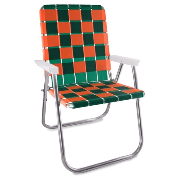 SEEKOL Folding Aluminum Outdoor Patio Lawn Chair | Heavy-Duty Webbed Chairs for Camping, Sports, Beach, Yard & Tailgating | Lightweight Portable | Classic - Florida Theme