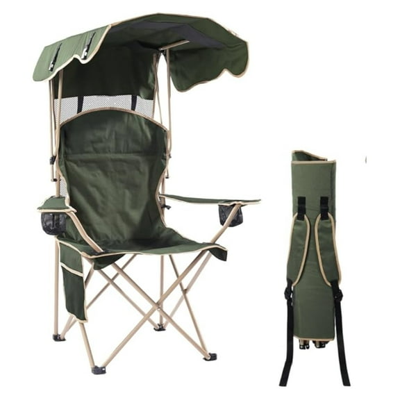 SEEKOL&nbsp; Folding Canopy Camp Chair for Outdoors Shade Canopy Portable Chair Camping, Tailgates, Beach, Pool, Lawn Chair Sunshade Travel Chair Folding Camping Chair (Upgraded - Olive Green)
