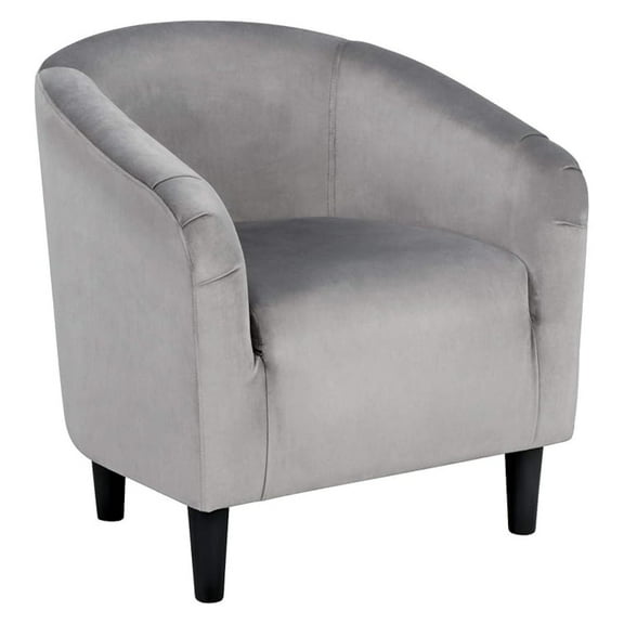 SEEKOL&nbsp; Living Room Chair, Velvet Accent Chair, Upholstered Barrel Chair, Sitting Chair with Armrest and Low Back for Living Room Bedroom Reception Room, Gray