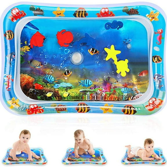SEELOK Inflatable Baby Water Mat Infant Tummy Time Playmat Toddler Fun Activity Play Mat