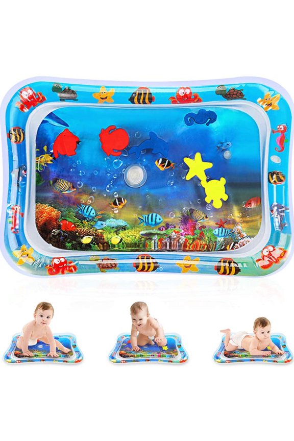 Inflatable Baby Water Mat Infant Tummy Time Playmat Toddler Fun Activity Play Mat