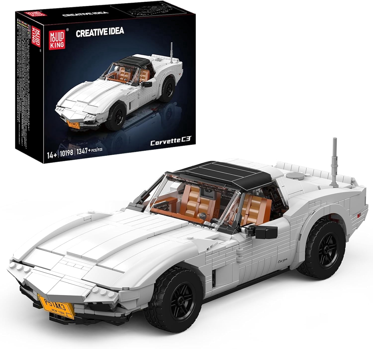 SEEMEY 10198 Sport Car Model Building Kit, Clasic Vintage Car Build Blocks Set with 1347 Pieces, Construction Vehicle Toy, Collection Set for Adult