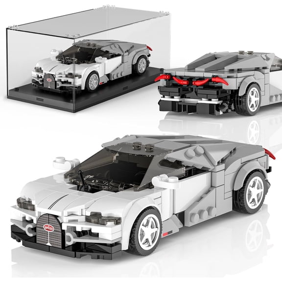 SEEMEY 27102 Hybrid Speed Champion Technik Car Building Set & Display Case, MOC Classic Race Cars for Adults, Creative Cool Vehicles Model Toys (351Pcs)