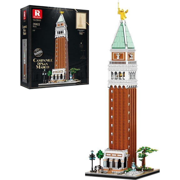 SEEMEY Architecture Building Set for Adults Venice Landmark Tower St. Marks Campanile Model Kit, Creative Home Office Decor Toy